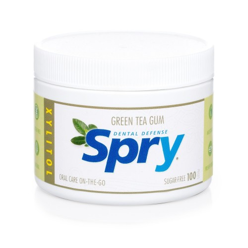Guma de mestecat Spry, borcan cu 100 tablete, ceai verde