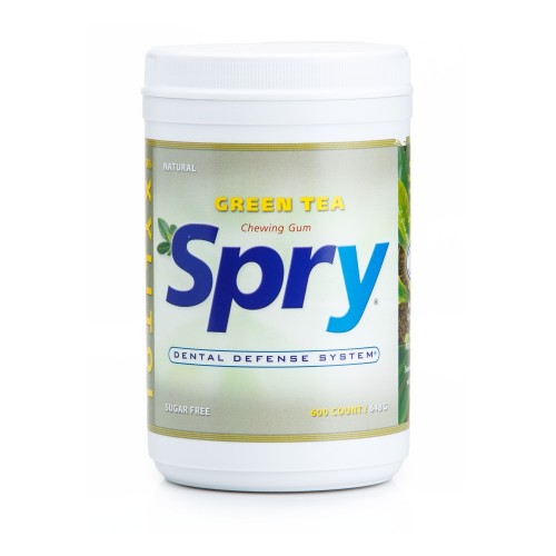 Guma de mestecat Spry, borcan cu 600 tablete, ceai verde