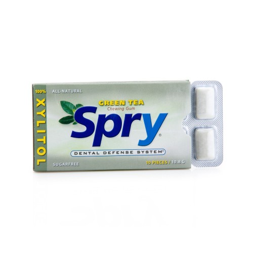 Guma de mestecat SPRY, folie cu 10 tablete, ceai verde