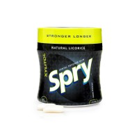 Guma de mestecat Spry Stronger Longer, borcan cu 55 tablete, licorice (lemn dulce)