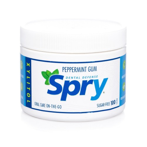 Guma de mestecat Spry, borcan cu 100 tablete, menta (peppermint)