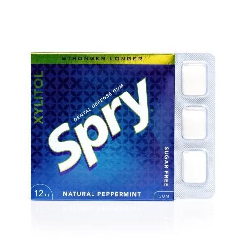 Guma de mestecat Spry Stronger Longer, folie cu 12 tablete, menta (peppermint)