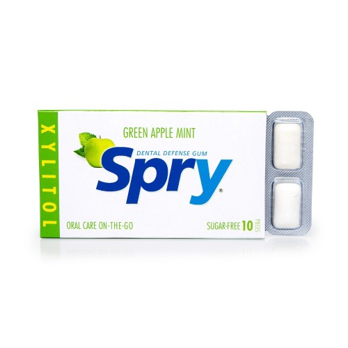 Guma de mestecat SPRY, folie cu 10 tablete, menta cu mere verzi