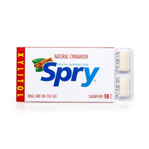 Guma de mestecat SPRY, folie cu 10 tablete, scortisoara